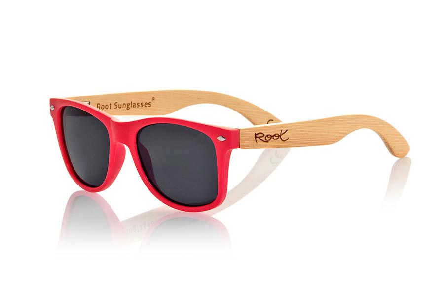 PATILLAS DE BAMBÚ NATURAL Gafas de Madera Natural de Bambú CANDY RED | Root Sunglasses®