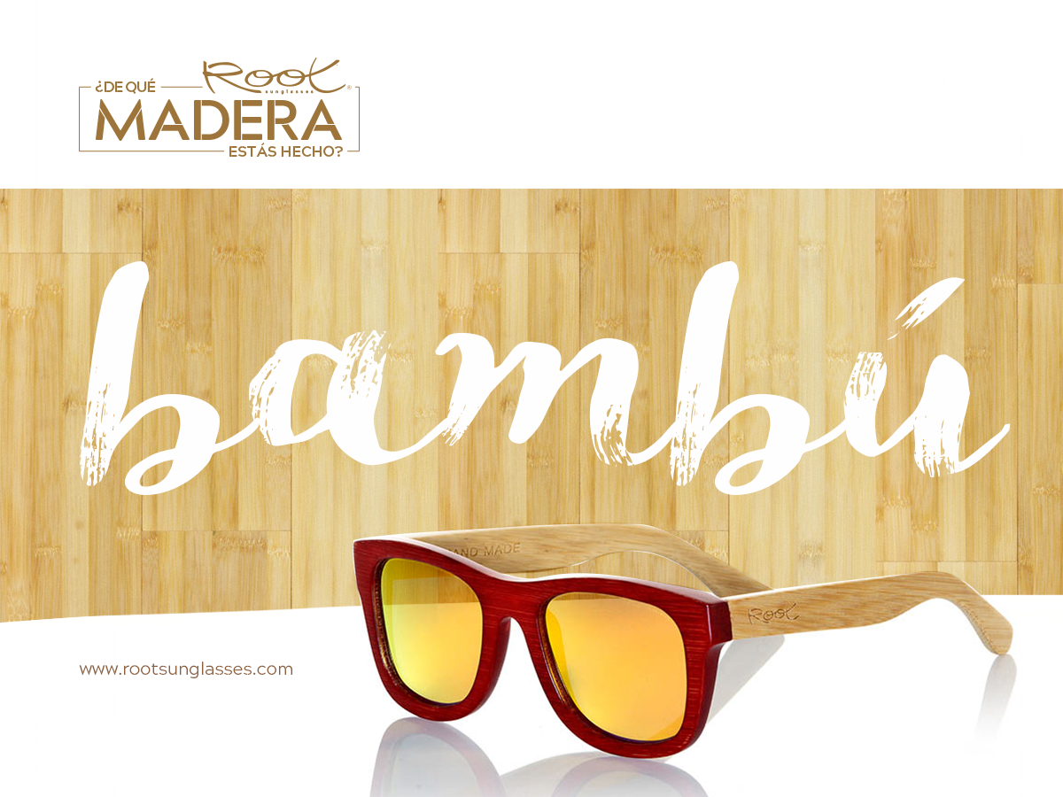 Madera de bambú gafas tropicBlue