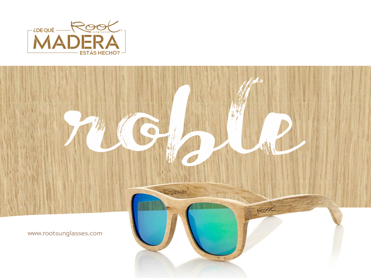 gafas de madera de roble