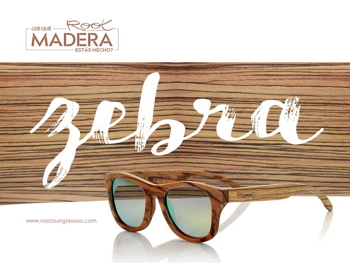 Gafas de madera de Zebra