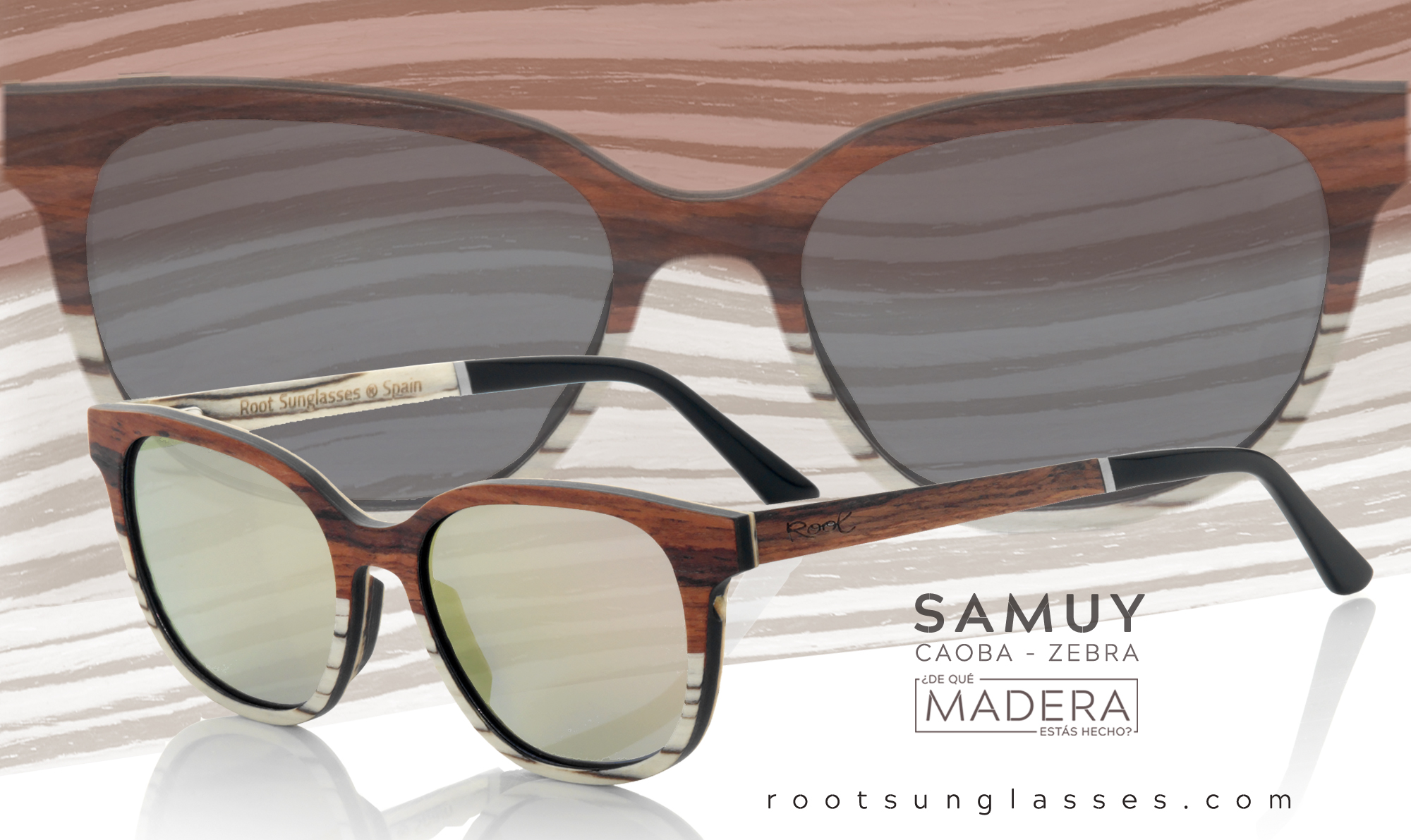 Laminated wood sunglasses Samuy graduables