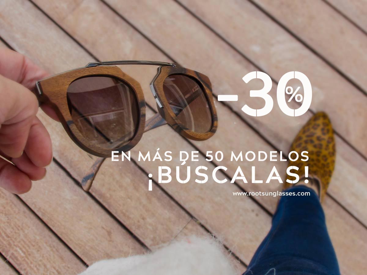 Natural Wood Sunglasses ¡Get a-30% discount!. Root Wooden Sunglasses