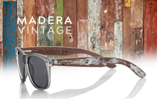 Gafas de Madera con Patillas Vintage. Root Sunglasses - Gafas y Relojes de Madera Natural.