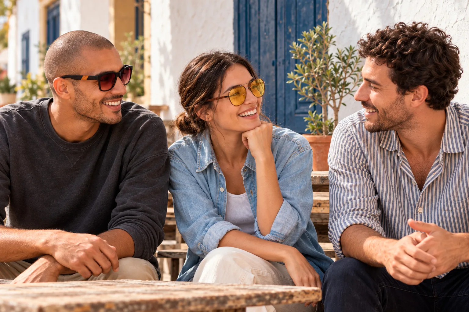 Sunglasses with wooden temples