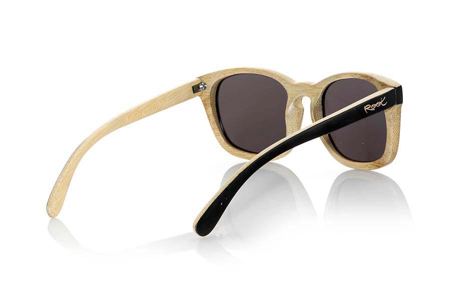 Wood eyewear of Bamboo JAZZ. Sunglasses Wood Jazz are made of bamboo wood with solid black front, the Jazz are an elegant and discreet unisex model suitable for any occasion. Front size: 150x53mm. for Wholesale & Retail | Root Sunglasses® 