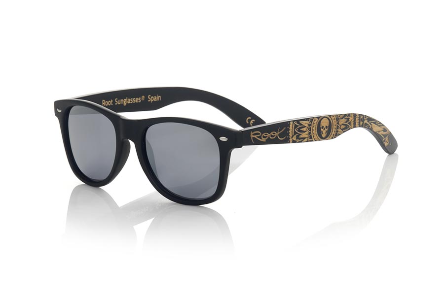 Gafas de Madera Natural de Bambú modelo SKULL BLACK - Venta Mayorista y Detalle | Root Sunglasses® 