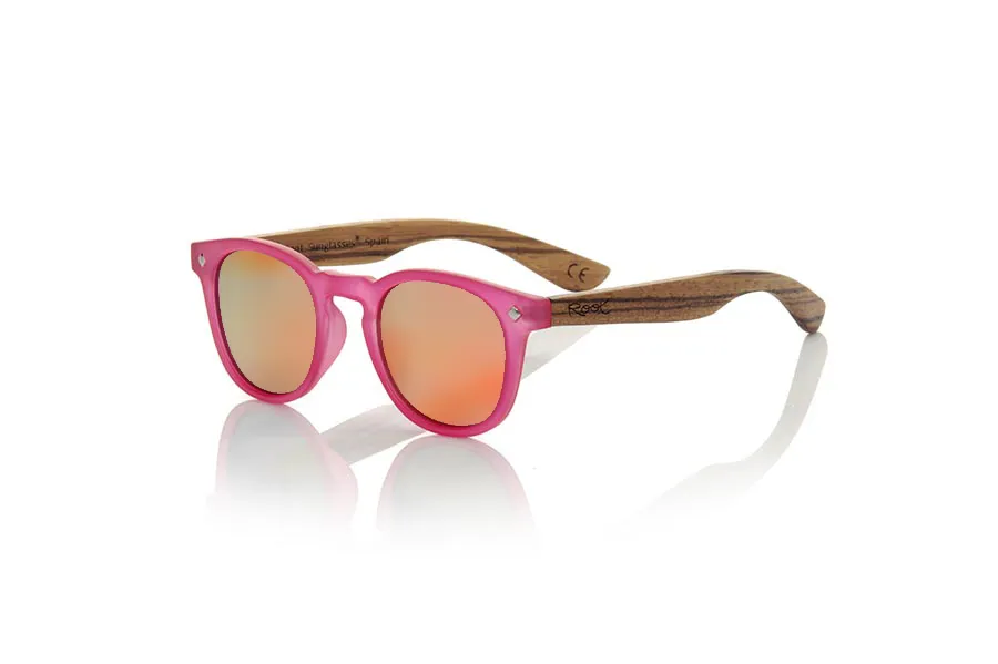 Wood eyewear of Zebrano modelo KID R PINK Wholesale & Retail | Root Sunglasses® 