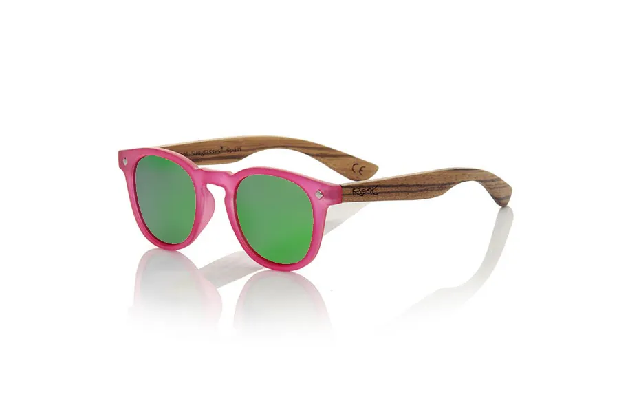 Wood eyewear of Zebrano modelo KID R PINK Wholesale & Retail | Root Sunglasses® 