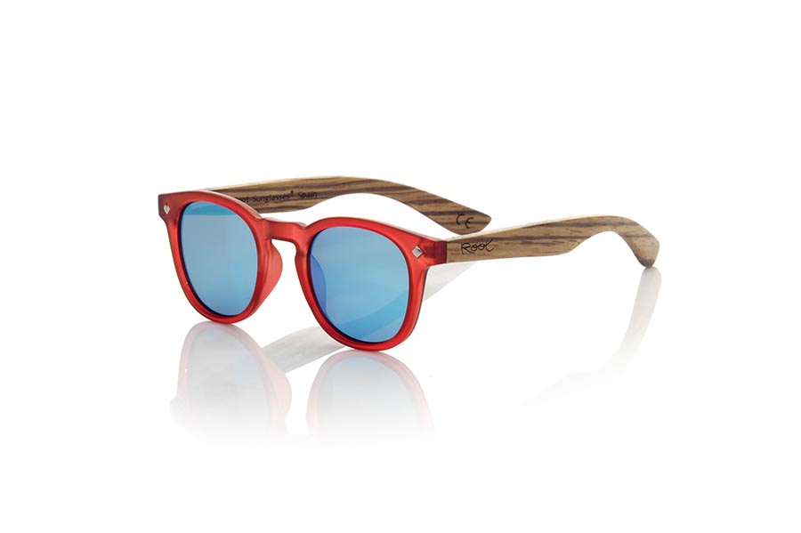 Gafas de madera para niños roja