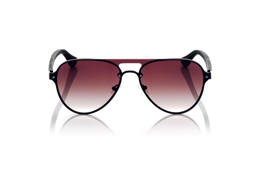 Gafas de Madera Natural de Ébano LOIRA. Las gafas de sol LOIRA de la serie MIXED PREMIUM están fabricadas con el armazón frontal en acero inoxidable negro mate y las varillas en madera de ébano natural las lentes planas ocupan todo el marco en ambos ojos Te sorprenderá la calidad de los materiales y su terminación perfecta. Medida frontal: 146x53mm Venta al Por Mayor y Detalle | Root Sunglasses® 