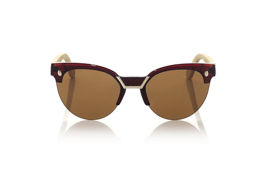 Gafas de Madera Natural de Bambú ZAHORA MX. Las gafas de sol ZAHORA MX están fabricadas con el frontal en material PC de color rojo y las varillas de madera de BAMBÚ Natural. Modelo muy femenino de formas sugerentes con montura tipo ceja inspiradas en las playas de ZAHORA, las gafas ZAHORA MX han sido combinadas de serie con varias lentes. Medida frontal: 147x55mm Venta al Por Mayor y Detalle | Root Sunglasses® 