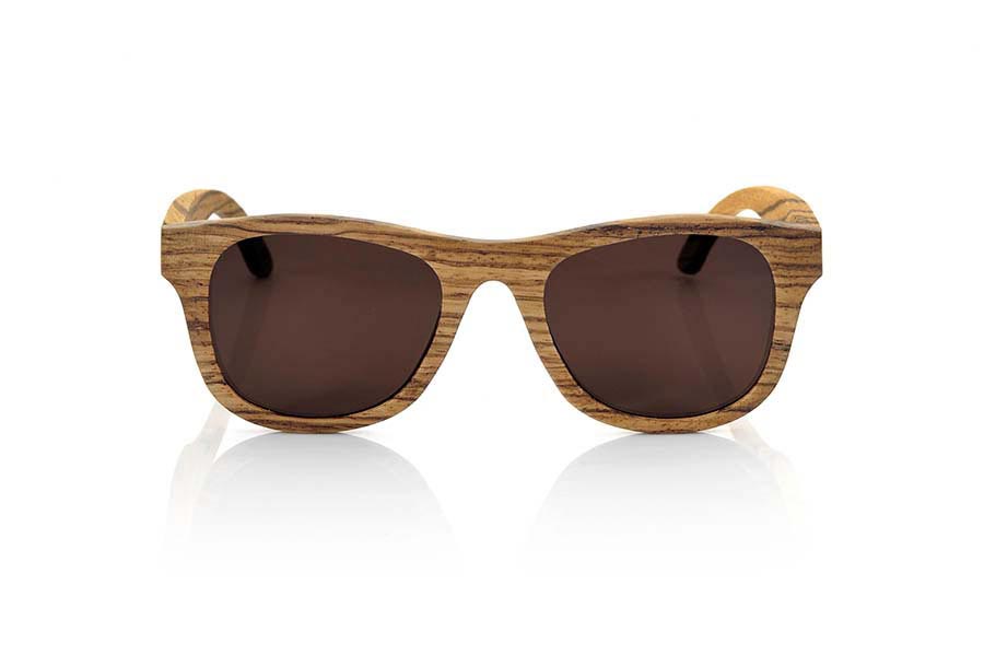 Wood eyewear of Zebrano NEGEV. Negev sunglasses are made in natural Zebra, classic standard model as suitable for men and women made a spectacular wood such as the zebra wood. Standard with gray lenses, brown or yellow REVO. you'll love it. Front Measure: 143x47mm for Wholesale & Retail | Root Sunglasses® 