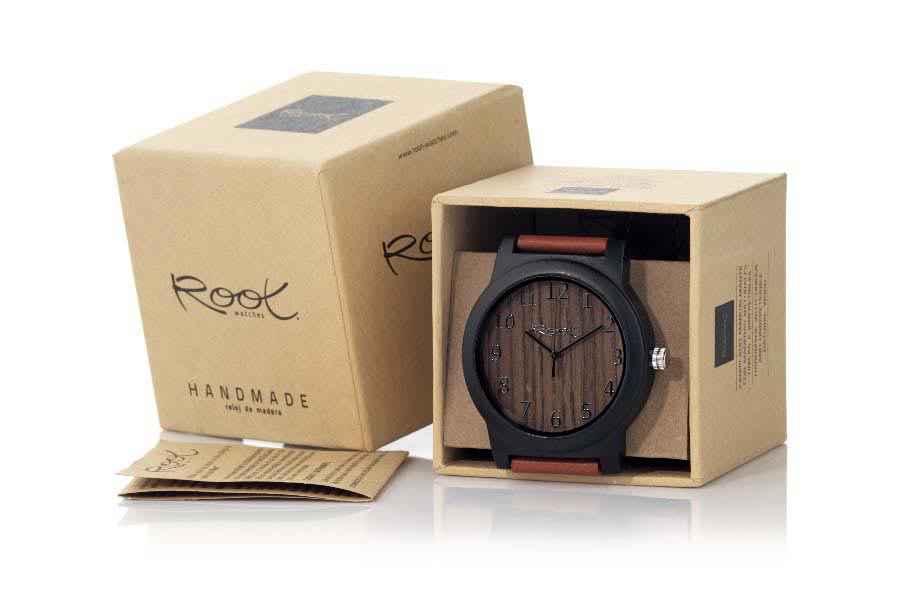 Reloj de Madera Ébano RED MOON...  Venta al Por Mayor y Detalle | Root® Watches 