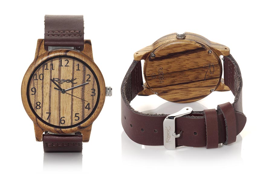 Reloj de Madera Zebrano WILD SANDED...  Venta al Por Mayor y Detalle | Root® Watches 