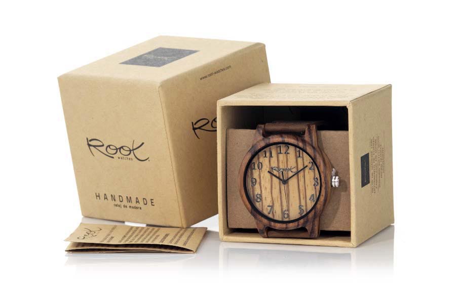 Reloj de Madera Zebrano WILD SANDED...  Venta al Por Mayor y Detalle | Root® Watches 