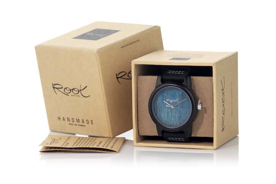 Reloj de Madera Ébano BLUE DAY...  Venta al Por Mayor y Detalle | Root® Watches 