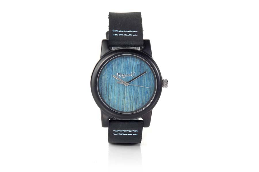 Reloj de Madera Ébano BLUE DAY...  Venta al Por Mayor y Detalle | Root® Watches 