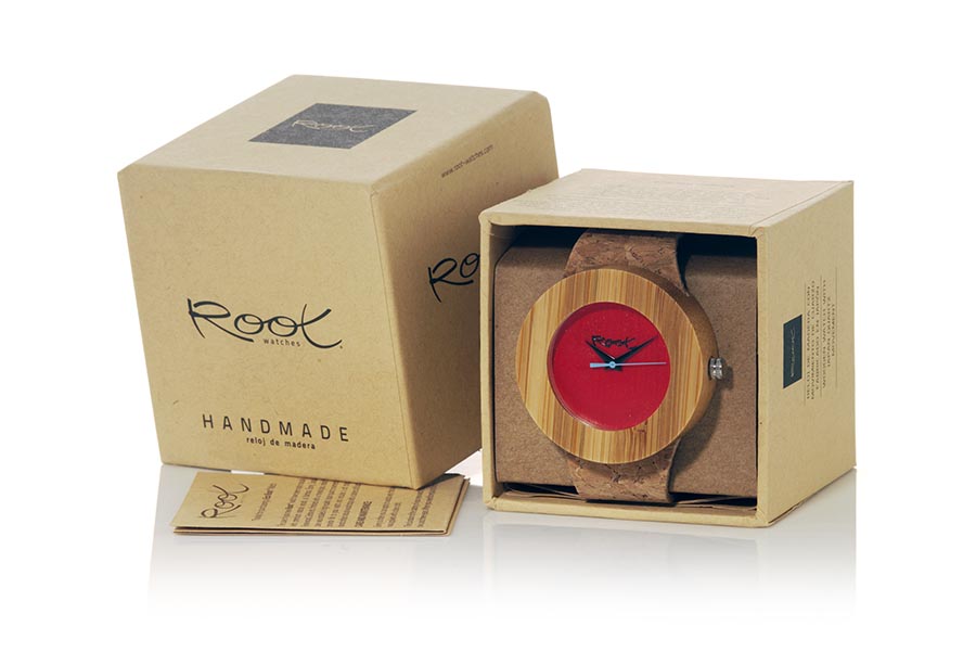 Reloj de Madera Bambú modelo EBA RED - Venta Mayorista y Detalle | Root® Watches 