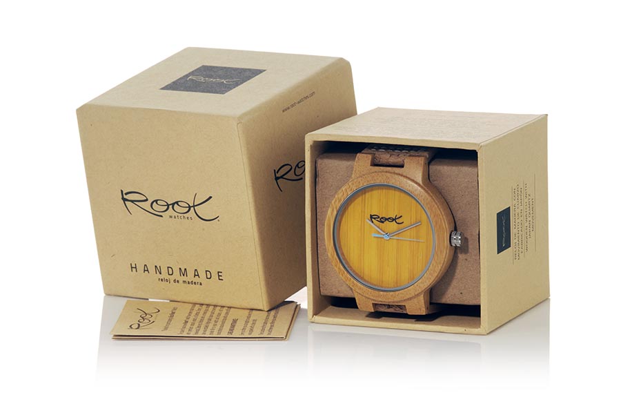 Reloj de Madera Bambú modelo MINIMAL TIME YELLOW - Venta Mayorista y Detalle | Root® Watches 