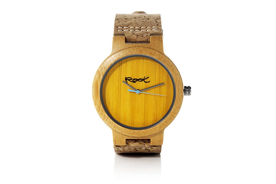 Reloj de Madera Bambú modelo MINIMAL TIME YELLOW.  | Root® Watches 