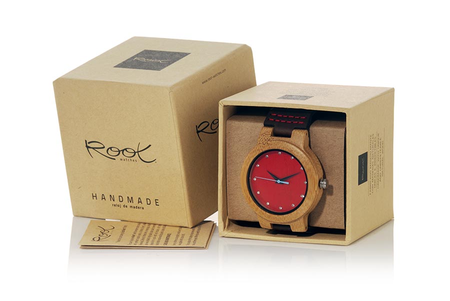 Reloj de Madera Bambú modelo DANA RED - Venta Mayorista y Detalle | Root® Watches 