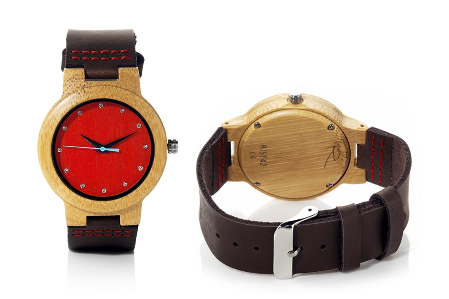 Eco Watch made of Bamboo DANA RED...  for Wholesale & Retail | Root® Watches 