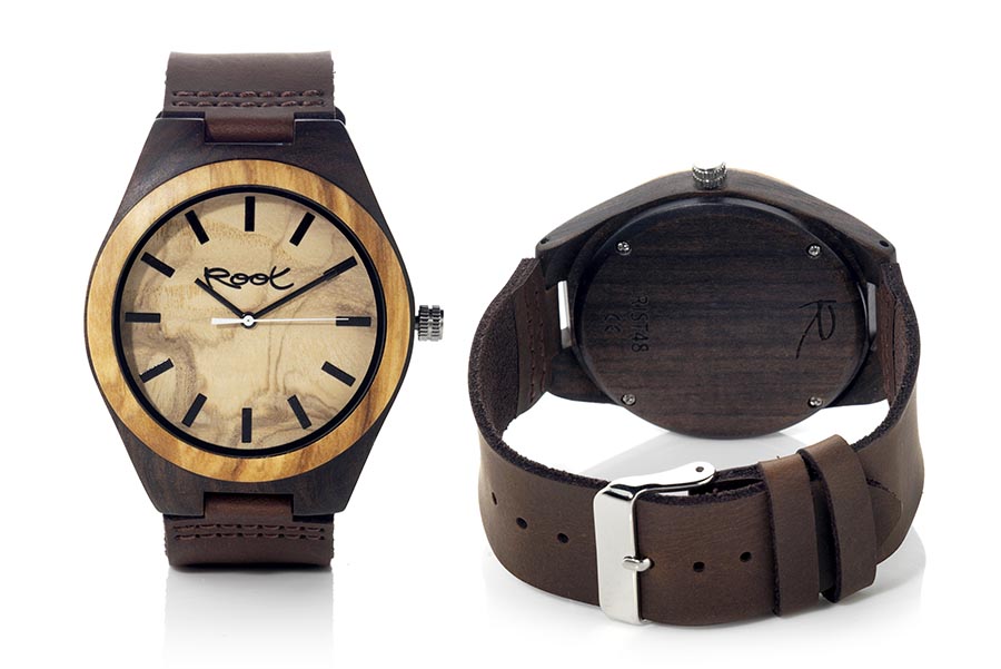 Reloj de Madera Ébano KANGRY OAK...  Venta al Por Mayor y Detalle | Root® Watches 