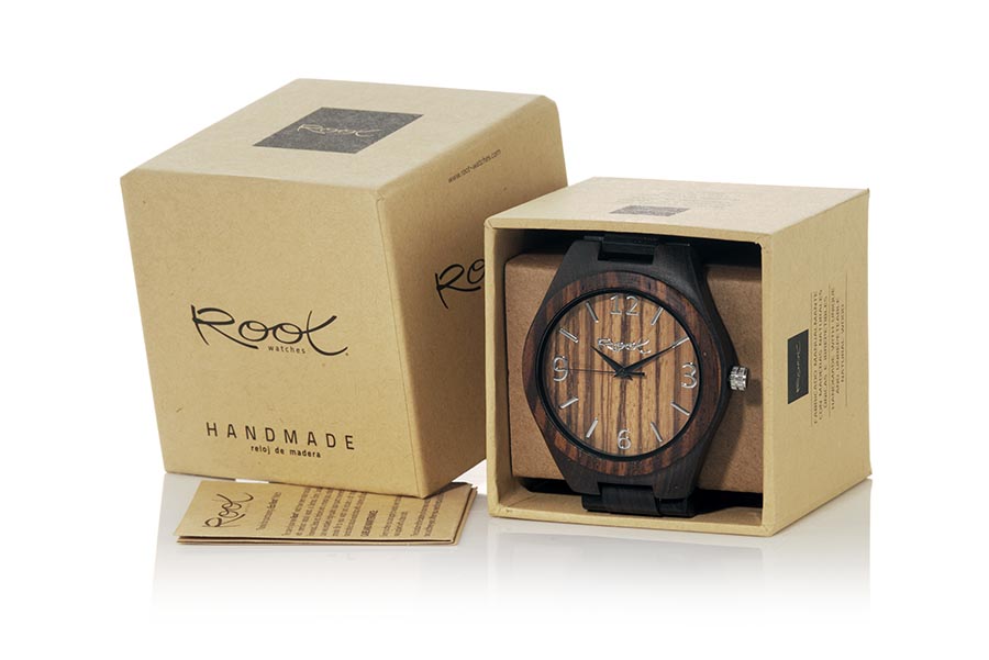 Reloj de Madera Ébano KANGRY ZEBRA...  Venta al Por Mayor y Detalle | Root® Watches 