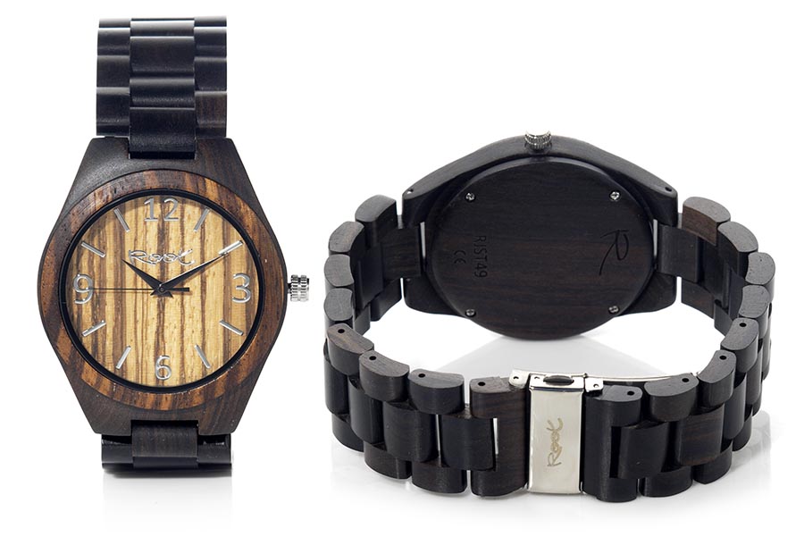 Reloj de Madera Ébano KANGRY ZEBRA...  Venta al Por Mayor y Detalle | Root® Watches 